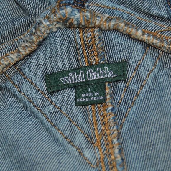 Wild Fable Overalls Shorts Blue Jean Large - Picture 7 of 9